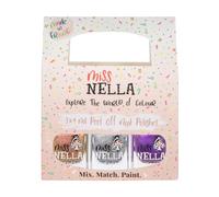 Miss Nella Space And Beyond- Smalto speciale cromato per bambini, confezione da 3: Cosmic Cutie (oro), Shooting Star (argento) e Galactic Unicorn (viola), formula a base d'acqua Peel-off