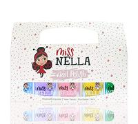 Miss Nella, Spring It On 5, smalto per unghie per bambini con Blue Bell, blu; Butterfly Wings, lilla; Cheeky Bunny, rosa; Honey Twinkles, giallo; Kiss The Frog, verde, smalto staccabile