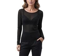 Miss Rouge: T-Shirt, Top in Voile Trasparente, Nero , Taglia unica