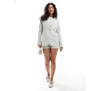 Miss Selfridge - Blazer comodo verde con motivo gessato in coordinato 48