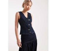 Miss Selfridge - Gilet asimmetrico in denim indaco-Blu 48