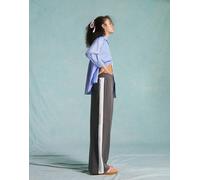 Miss Selfridge - Pantaloni a fondo ampio grigi con striscia laterale-Grigio 40