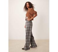 Miss Selfridge - Pantaloni dritti a vita medio alta a quadri-Multicolore L