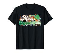 Miss Shenanigans St Patricks Day Retro Rainbow Ragazze Donne Maglietta