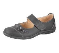 Miss Shoes Mary Janes da donna EEE Wide Fit in pelle con chiusura touch, Nero , 39 EU