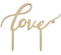 Miss-shop Love Cake Topper,Sposa Decorazione Torta di Legno, per Mr & Mrs Wedding Cake Topper Decorazione