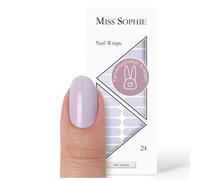 Miss Sophie 24 pellicole per unghie, ultrasottili, autoadesive, a lunga durata, Petit Macaroon, tinta unita, lilla