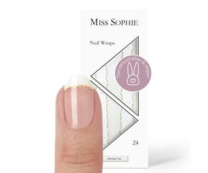 Miss Sophie Pellicola per unghie - "Delicate Tips", Transparent, Brillantini, Bianco, Nail Wraps -24 pellicole per unghie autoadesive ultrasottili a lunga durata