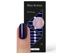 Miss Sophie Pellicola per unghie - "Night Sky", Tinta unita, Blu, Nail Wraps -24 pellicole per unghie autoadesive ultrasottili a lunga durata