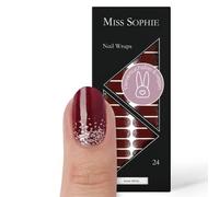 Miss Sophie Pellicola per unghie - "Snow White", Brillantini, Rosso, Nail Wraps -24 pellicole per unghie autoadesive ultrasottili a lunga durata