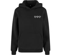 Miss Tee Mst373-three in A Row Ladies Fluffy Hoody Felpa con Cappuccio, Nero, S Donna