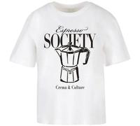 Miss Tee Maglietta da donna Espresso Society MST314 XS Bianco