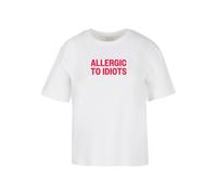 Miss Tee Maglietta 'Allergic To Idiots' rosso / bianco Donna Miss Tee S rosso / bianco