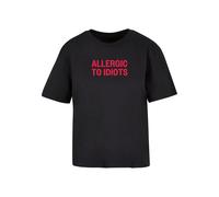 Miss Tee Maglietta 'Allergic To Idiots' rosso sangue / nero Donna Miss Tee S