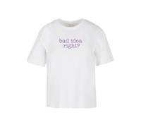 Miss Tee Maglietta 'Bad Idea' lavanda / bianco Donna Miss Tee L lavanda / bianco