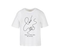 Miss Tee Maglietta da donna Drink Coffee Be Awesome MST362 M Bianco