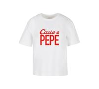 Miss Tee Maglietta 'Cacio E Pepe' rosso sangue / bianco Donna Miss Tee L