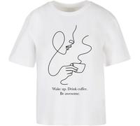 Miss Tee Maglietta da donna Drink Coffee Be Awesome MST362 3XL Bianco