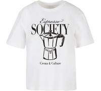 Miss Tee Maglietta da donna Espresso Society MST314 XS Bianco