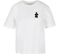 Miss Tee Maglietta da donna Good Karma Happy Flower MST340 S Bianco