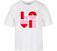 Miss Tee Maglietta da donna Love Heart Letters MST363 S Bianco