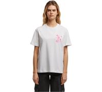 Miss Tee Maglietta da Donna Love Yourself And Fly - Maglietta in Cotone Oversize, Girocollo, Stampa Frontale a Farfalla, Taglio Casual in Bianco