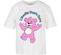 Miss Tee Maglietta da donna Really Don't Care Pink Bear MST319 L Bianco