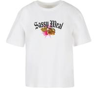 Miss Tee Maglietta da donna Sassy Meal Tee MST091 L Bianco