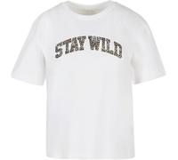 Miss Tee Maglietta da donna Stay Wild Leo MST335 S Bianco