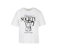 Miss Tee Maglietta 'Espresso Society' nero / bianco Donna Miss Tee XXL