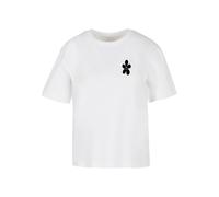 Miss Tee Maglietta 'Good Karma Happy Flower' nero / bianco Donna Miss Tee 5XL nero / bianco