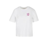 Miss Tee Maglietta 'Lucky Girl Syndrome' sambuco / lilla scuro / bianco Donna Miss Tee XL sambuco / lilla scuro / bianco