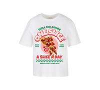 Miss Tee Maglietta 'Pizza Con Amore' verde / rosa / rosso / bianco Donna Miss Tee M verde / rosa / rosso / bianco