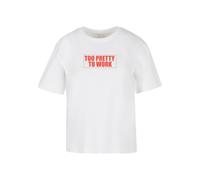 Miss Tee Maglietta 'Too Pretty To Work' rosso / bianco Donna Miss Tee S rosso / bianco