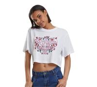 Miss Tee Mst097-hotter Delusion Ladies Short Overized Tee T-Shirt, Bianco, S Donna