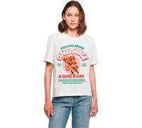 Miss Tee Mst130-pizza con Amore Tee T-Shirt, Bianco, XS Donna