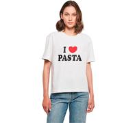 Miss Tee Mst132-pasta Love Tee T-Shirt, Bianco, S Donna