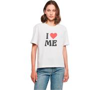 Miss Tee Mst154-i Love Me Classic Tee T-Shirt, Bianco, XS Große Größen Tall Donna