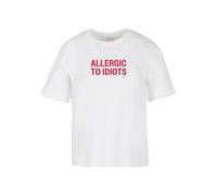 Miss Tee Mst163-allergic To Idiots Tee T-Shirt, Bianco, L Donna