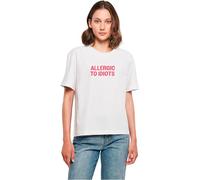 Miss Tee Mst163-allergic To Idiots Tee T-Shirt, Bianco, XL Tall Donna