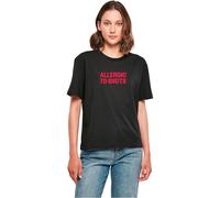 Miss Tee Mst163-allergic To Idiots Tee T-Shirt, Nero, M/Plus Tall Donna