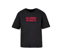 Miss Tee Mst163-allergic To Idiots Tee T-Shirt, Nero, XXL Große Größen Tall Donna