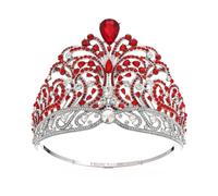 Miss Universo Corona Brillante Strass Tiara Cerchio Completo Grande Corona Regolabile Nuziale Festa di Nozze Grandi Corone, Headbands, Strass