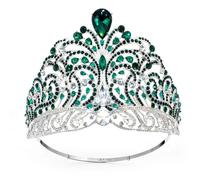 Miss Universo Corona Brillante Strass Tiara Cerchio Completo Grande Corona Regolabile Nuziale Festa di Nozze Grandi Corone, Headbands, Strass