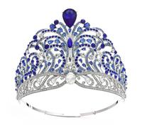 Miss Universo Corona Brillante Strass Tiara Cerchio Completo Grande Corona Regolabile Nuziale Festa di Nozze Grandi Corone, Headbands, Strass