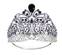 Miss Universo Corona Brillante Strass Tiara Cerchio Completo Grande Corona Regolabile Nuziale Festa di Nozze Grandi Corone, Headbands, Strass