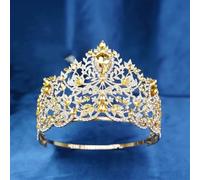 Miss Universo - Corone per capelli con cristalli incastonati, grandi dimensioni, accessori per capelli, 4 pezzi