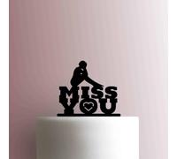 Miss You - Topper per torta in acrilico, larghezza 12,7 cm, colore: Nero