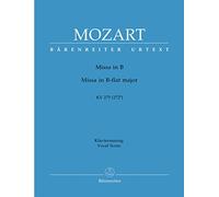 Missa brevis B-Dur KV 275 (272b). Klavierauszug vokal, Urtextausgabe. BÄRENREITER URTEXT