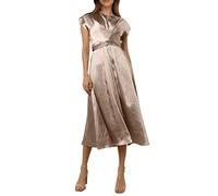Missal Dresses Abito estivo da donna in pizzo Senior Sense Satin senza maniche temperamento elegante abito da sera leggero Fit an Flare Dress, Beige, L